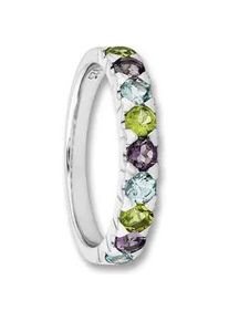 Silberring ONE ELEMENT "Amethyst & Peridot Blau Topas Ring aus 925 Silber" Fingerringe Gr. 56, Silber 925 (Sterlingsilber), silberfarben (silber) Damen Silber Schmuck