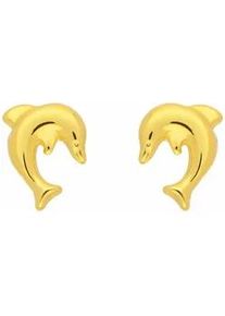 Paar Ohrhänger ADELIA ́S "333 Gold Ohrringe Ohrstecker Delphin" Gr. Damen, Gelbgold 333, goldfarben (gold) Damen Goldschmuck für