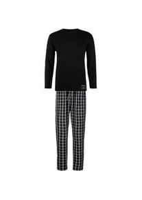 Pyjama AUTHENTIC LE JOGGER Gr. 48/50, schwarz (schwarz-kariert) Herren Homewear-Sets mit karierter Webhose