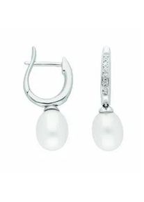 Paar Creolen ADELIA ́S "Damen Silberschmuck" Ohrringe Gr. Damen, Silber 925 (Sterlingsilber), silberfarben (silber) Damen 925 Sterling Silber mit Zirkonia Silberschmuck für