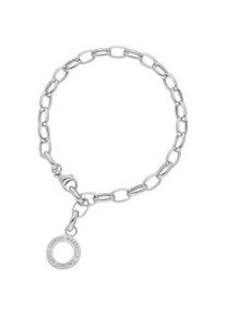 Charm-Armband Giorgio Martello MILANO "mit Schriftzug zum einhängen von Charms, Silber 925" Armbänder Gr. 19,5cm, Silber 925 (Sterlingsilber), silberfarben (silber) Damen