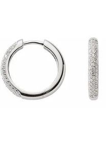 Paar Ohrhänger ADELIA ́S "1 925 Silber Ohrringe / Creolen mit Zirkonia Ø 18,1 mm" Gr. Damen, Silber 925 (Sterlingsilber), silberfarben (silber) Damen 925 Sterling Silber mit Zirkonia Silberschmuck für