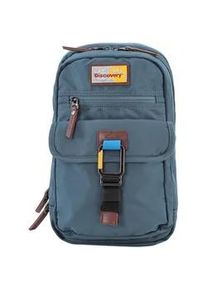 Schultertasche DISCOVERY "Icon", Damen, Gr. B/H/T: 20cm x 34cm x 12cm, blau, Kunstfaser, unifarben, Taschen Schultertasche, aus robustem rPet Polyester-Material