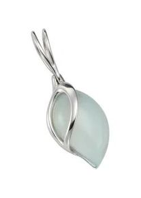 Ketten-Anhänger Vivance "925/- Sterling Silber Aqua-Achat" Schmuckanhänger Gr. ONE-SIZE, 8,35 ct, Silber 925 (Sterlingsilber), 2,5 g, weiß (weiß, hellblau) Damen