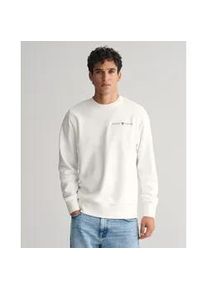 Sweatshirt Gant "PRINTED GRAPHIC C-NECK SWEAT" Gr. XXXL, beige (eggshell) Herren Sweatshirts