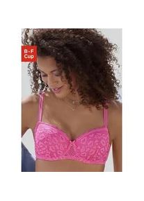 Schalen-BH Vivance Gr. 70, Cup E, pink Damen BHs aus Spitze in Kussmund-Optik im modischen Balconnet-Schnitt, Dessous