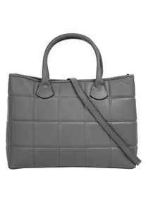 Henkeltasche CLUTY Gr. B/H/T: 32cm x 27cm x 10cm onesize, grau Damen Taschen echt Leder, Made in Italy