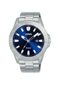 Quarzuhr Lorus Armbanduhren silberfarben (silberfarben, blau) Herren Armbanduhr, Herrenuhr, Datum