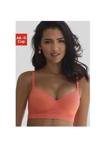 Push-up-BH Lascana "COMFY BRA" Gr. 80, Cup A, orange Damen BHs mit Bügel aus weicher Baumwollmischung, Dessous