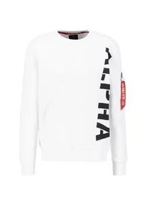 Sweater Alpha Industries "Alpha Industries Men - Sweatshirts Side Print Sweater" Gr. S, weiß Herren Sweatshirts