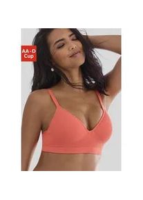 Push-up-BH Lascana "COMFY BRA" Gr. 70, Cup C, orange Damen BHs ohne Bügel aus weicher Baumwollqualität, Basic Dessous