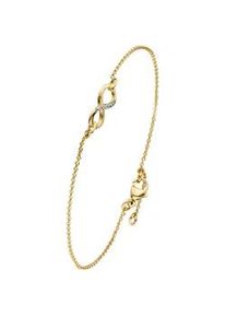 Goldarmband Jobo "Unendlichkeit" Armbänder Gr. Gelbgold 375, gelb (gelbgold 375) Damen 375 Gold bicolor mit 7 Zirkonia 19,5 cm