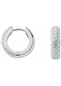 Paar Creolen ADELIA ́S "925 Silber Ohrringe mit Zirkonia Ø 14,2 mm" Gr. Damen, Silber 925 (Sterlingsilber), silberfarben (silber) Damen mit Zirkonia Silberschmuck für