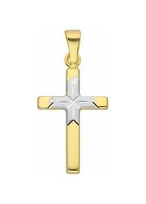 Ketten-Anhänger ADELIA ́S "333 Gold Kreuz Anhänger" Schmuckanhänger Gr. Damen, Weißgold 333, goldfarben (gold) Damen Goldschmuck für & Herren