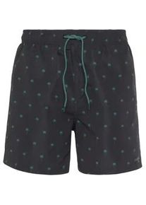 Badeshorts s.Oliver Gr. XL, N-Gr, grün (schwarz, petrol) Herren Badehosen mit Palmen-Design