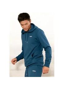 Hoodie BENCH. LOUNGEWEAR Gr. 60/62, blau (petrol) Herren Sweatshirts Sweatshirt mit Kapuze und seitlichen Taschen, Baumwollmischung