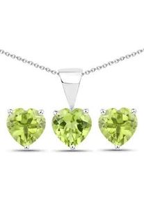 Paar Ohrstecker VIRA JEWELS "925-Sterling Silber rhodiniert Glänzend Peridot grün" Ohrringe Gr. ONE-SIZE, 2,1 ct, Silber 925 (Sterlingsilber), weiß (weiß, grün) Damen