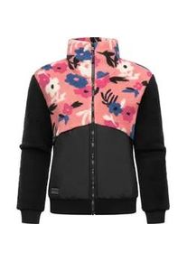 Fleecejacke Ragwear "Madaras Flower" Gr. M (38), rot (coral) Damen Jacken Flauschige Übergangsjacke aus Teddyfleece