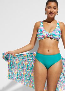 bonprix Bikini und Badeunterteil (3-tlg.Set), gr&uuml;n, Gr.46, Sch&ouml;ne Bikini-Kombi mit Wickel-Pareo