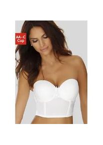 Corsage Lascana Gr. 85, Cup AA, weiß Damen Corsagen mit herausnehmbaren Push-up Kissen, sexy Dessous