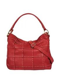 Shopper Samantha Look Gr. B/H/T: 40cm x 30cm x 7cm onesize, rot Damen Taschen echt Leder, Made in Italy