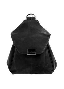 Cityrucksack Bruno Banani Gr. B/H/T: 25cm x 20cm x 9cm, schwarz Rucksäcke echt Leder