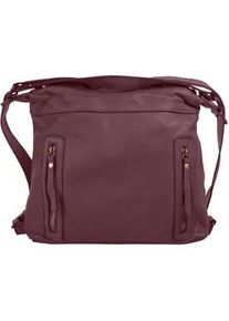 Shopper Samantha Look Gr. B/H/T: 34cm x 31cm x 15cm onesize, rot (bordeaux) Damen Taschen echt Leder, Made in Italy