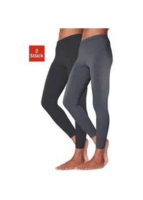 Leggings Vivance ACTIVE Gr. 44/46, N-Gr, schwarz (anthrazit, meliert, schwarz) Damen Hosen mit Gummibund, Loungewear