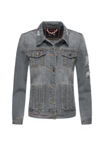 Navahoo Damen Jacke Übergangsjacke Jeans Frühling Destroyed Jeansjacke Pamuyaa