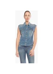 Klassische Bluse Le Temps Des Cerises Gr. XL, blau Damen Blusen in zeitloser Jeans-Optik