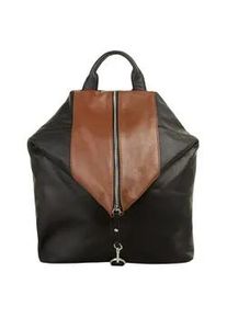 Cityrucksack CLUTY Gr. B/H/T: 33cm x 31cm x 13cm, braun (cognac) Rucksäcke echt Leder, Made in Italy