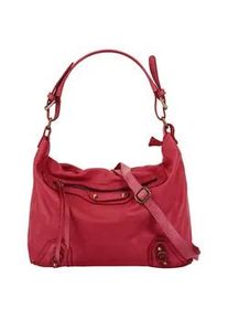 Shopper Samantha Look Gr. B/H/T: 35cm x 32cm x 12cm onesize, rot Damen Taschen echt Leder, Made in Italy