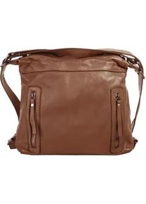 Shopper Samantha Look Gr. B/H/T: 34cm x 31cm x 15cm onesize, braun (cognac) Damen Taschen echt Leder, Made in Italy