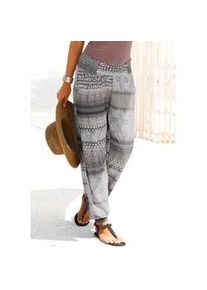 Strandhose Buffalo Gr. 38, N-Gr, bunt (bedruckt) Damen Hosen mit Alloverdruck und Taschen, Jerseyhose, Relaxhose