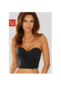 Corsage Lascana Gr. 70, Cup C, schwarz Damen Corsagen mit herausnehmbaren Push-up Kissen, sexy Dessous