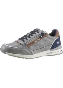 Sneaker Mustang SHOES Gr. 44, grau (grau, navy) Herren Schuhe mit Außenreißverschluss, Freizeitschuh, Halbschuh, Schnürschuh