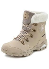 Winterstiefelette Lascana Gr. 36, beige Damen Schuhe Winterboots Schnürboots Stiefelette,Stiefel,Winterstiefel wind-& wasserabweisender Tex-Membran