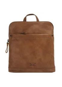 Cityrucksack Sansibar Gr. B/H/T: 24cm x 23cm x 7cm, braun (cognac) Rucksäcke echt Leder