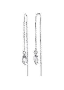 Paar Ohrhänger Bruno Banani "Schmuck Geschenk Silber 925 Ohrschmuck Ohrring Durchzieher Kette" Ohrringe Gr. Silber 925 (Sterlingsilber), silberfarben (silberfarben, kristallweiß, kristallweiß) Damen mit Zirkonia (synth.)