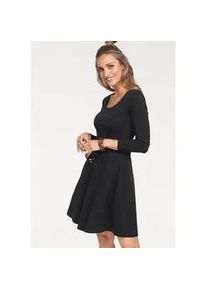 Jerseykleid Aniston CASUAL Gr. 38, N-Gr, schwarz Damen Kleider mit Blumendruck oder in uni Schwarz