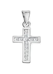 Ketten-Anhänger Firetti "Schmuck Geschenk Silber 925 Halsschmuck Anhänger Kreuz" Schmuckanhänger Gr. Silber 925 (Sterlingsilber), 0,75 g, silberfarben (silberfarben, kristallweiß, kristallweiß) Damen mit Zirkonia (synth.)