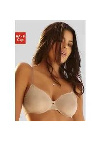 T-Shirt-BH Lascana Gr. 95, Cup C, braun (toffee) Damen BHs in transparenter Optik, Basic Dessous