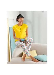 wäschepur Schlafanzug WÄSCHEPUR Gr. 36/38, bunt (sonnengelb, türkis, bedruckt) Damen Homewear-Sets