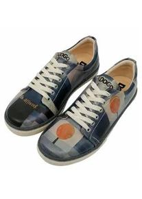 Sneaker DOGO "Classic Schn&uuml;rsneaker Be Different Damen Sneaker", Damen, Gr. 37, Normalschaft, blau, Lederimitat, Schuhe Sneaker, Handgefertigt
