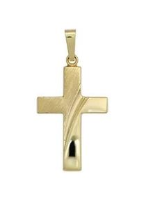 Kreuz-Anhänger Jobo "Anhänger Kreuz" Schmuckanhänger Gr. Gelbgold 585, gelb (gelbgold 585) Damen 585 Gold