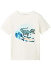 Tom Tailor Jungen Print T-Shirt mit Bio-Baumwolle, weiß, Motivprint, Gr. 92/98