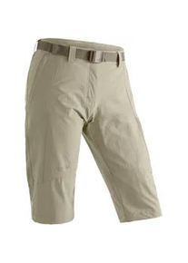 Caprihose Maier Sports "Kluane" Gr. 42, Normalgrößen, braun (hellbraun) Damen Hosen Shorts, kurze Wanderhose, Outdoorhose mit 2 Taschen, Regular Fit