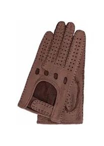 Lederhandschuhe Gretchen "Womens Peccary Driving Gloves" Gr. 7, braun Damen Handschuhe in klassischem Autohandschuh-Design