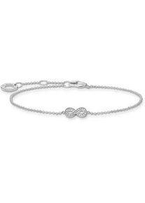 Armband Thomas Sabo "Infinity/Unendlichkeitsschleife silber, A2003-051-14-L19V" Armbänder Gr. 19, Silber 925 (Sterlingsilber), bunt (silberfarben, weiß, weiß) Damen mit Zirkonia (synth.)