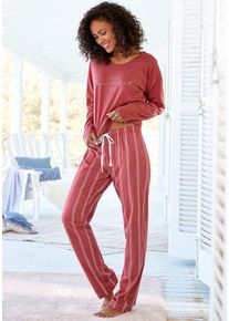 Vivance Dreams Pyjama (2 tlg) mit Frontdruck, rot